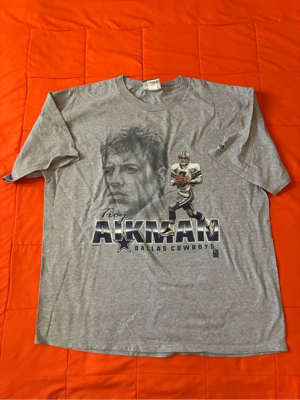 Vintage Cowboys Troy Aikman Lee Sport T-Shirt Mens XXL Gray Lee Graphic 90’